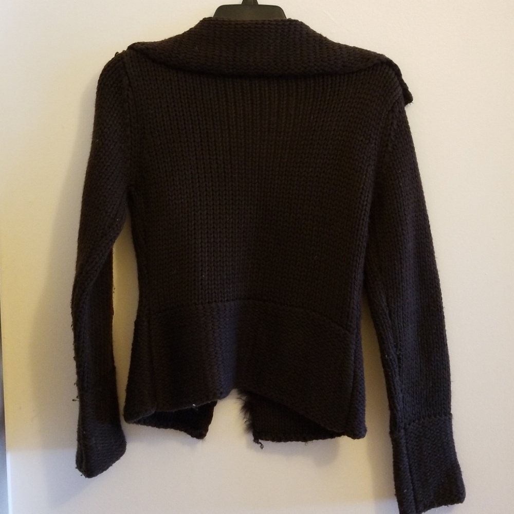 Sweater Jacket Brown with Rabbit Fur - Picture 5 of 5